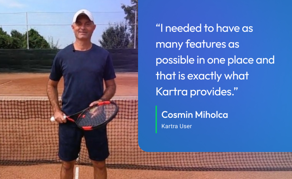 Cosmin Miholca testimonial for kartra