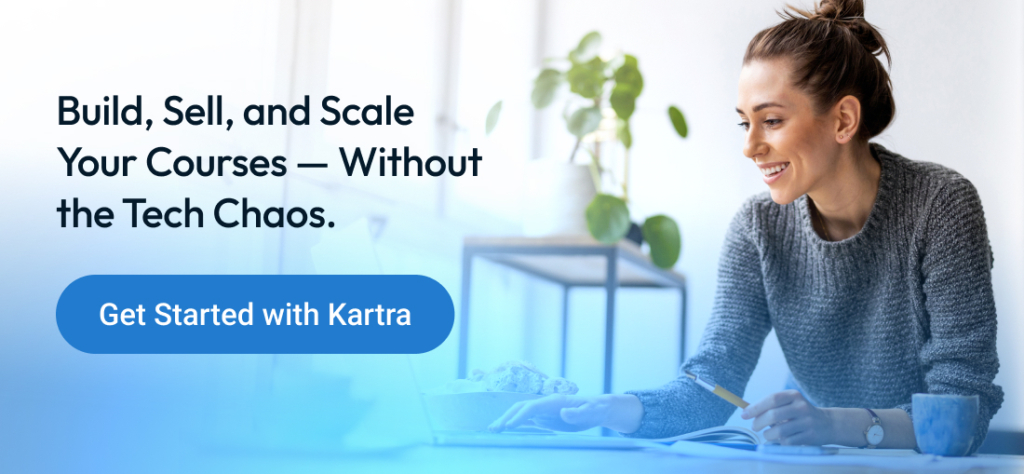 Kartra Essentials call-to-action banner for coaches launching online courses